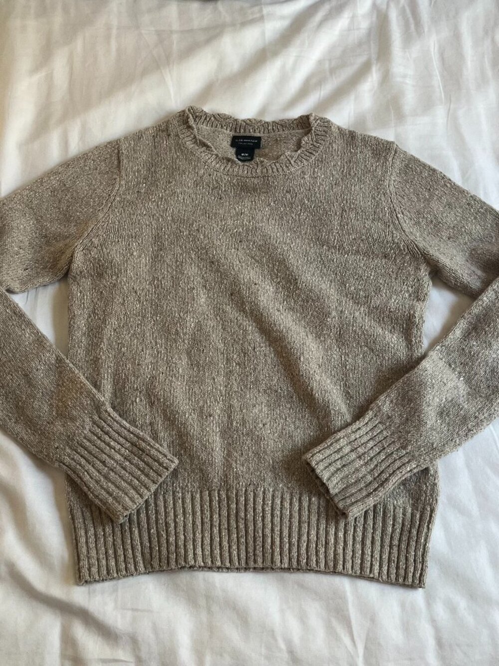 Club Monaco Italian Yarn Wool Blend Scalloped Crewneck Sweater